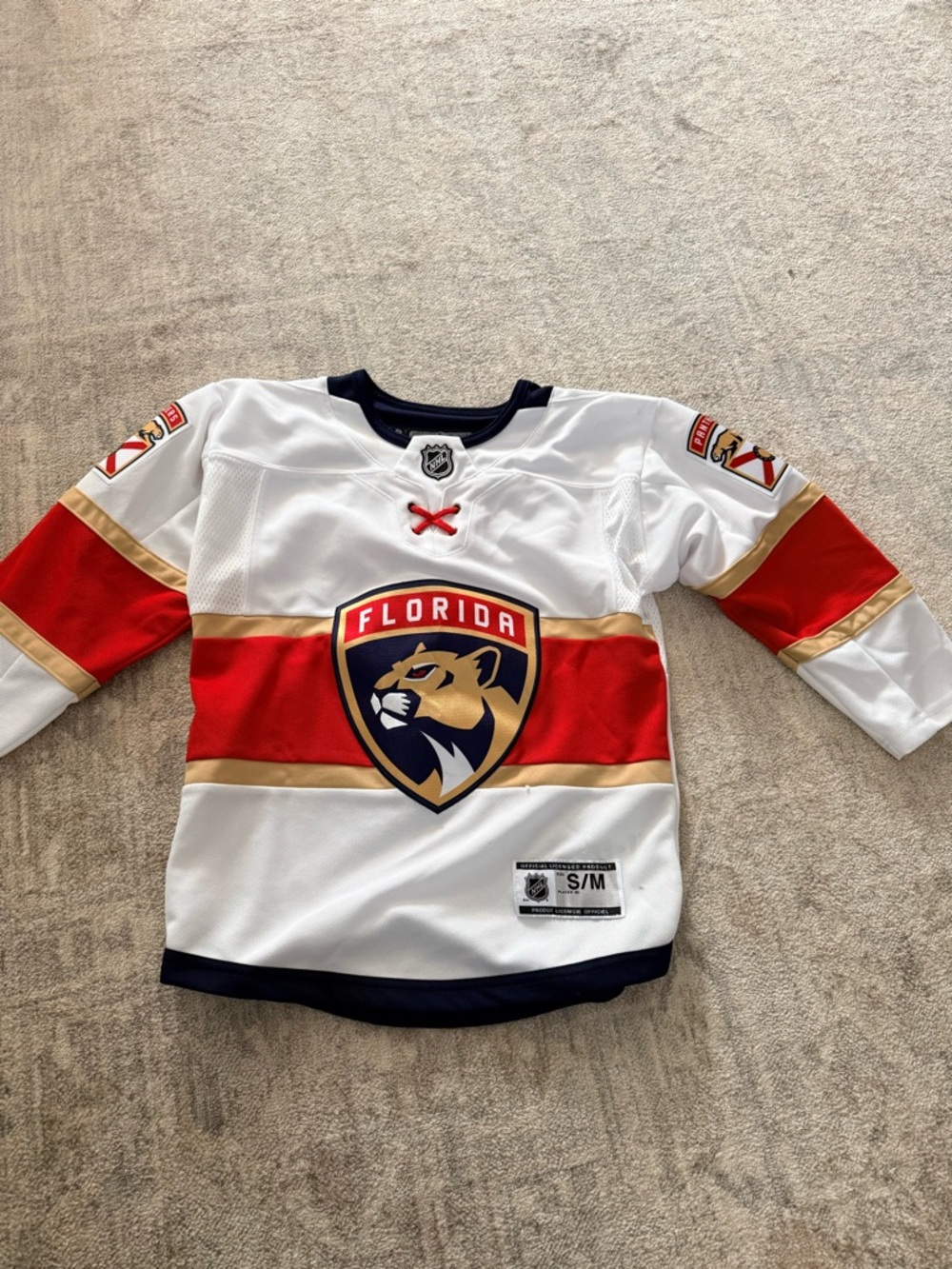 NHL Florida Panthers White Red & Gold Kids Jersey
